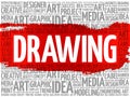 DRAWING word cloud Royalty Free Stock Photo
