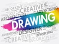 DRAWING word cloud, creative concept Royalty Free Stock Photo