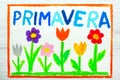 Drawing: word PRIMAVERA Spring