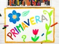 Drawing: word PRIMAVERA Spring