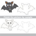 Vampire bat. Drawing worksheet. Royalty Free Stock Photo