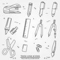 Drawing and writing tools icon thin line for web and mobile. Royalty Free Stock Photo