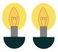 Yellow lights with stand, vector or color illustration Royalty Free Stock Photo