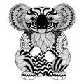 Drawing zentangle Koala for coloring page, shirt design effect, logo, tattoo and decoration. Royalty Free Stock Photo