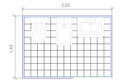 Drawings of AutoCAD blocks representing bathrooms