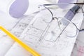 Drawings-blueprints Royalty Free Stock Photo