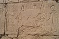 Drawings on the columns. Karnak Temple in Luxor. Egypt