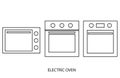 Drawings of electric ovens in black lines