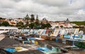 The drawings in the harbour of islands Faial Royalty Free Stock Photo