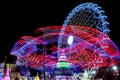 Drawings of lights and fair ferris wheel background Royalty Free Stock Photo