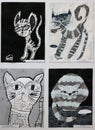 Drawings and paintings of cats of children