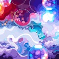 Drawn abstract background of colorful dance floor