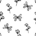 Drawn abstract butterflies and flowers Royalty Free Stock Photo