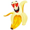 drawn banana. fruit sticker.