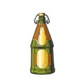 Drawn Blank Beer Bottle With Bar Stopper Color Vector Royalty Free Stock Photo