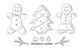 Drawn Christmas cookies Royalty Free Stock Photo