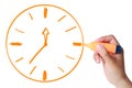 Drawn Clock by Marker Royalty Free Stock Photo