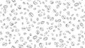 Drawn coffee bean seamless background. Pattern with falling coffee beans. Food doodle sketch backdrop