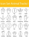 Drawn Doodle Lined Icon Set Animal Tracks I Royalty Free Stock Photo