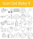 Drawn Doodle Lined Icon Set Baby II Royalty Free Stock Photo