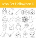 Drawn Doodle Lined Icon Set Halloween II Royalty Free Stock Photo
