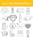 Drawn Doodle Lined Icon Set Oktoberfest I