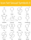 Drawn Doodle Lined Icon Set Sexual Symbols II