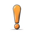 Drawn Exclamation Point Icon in Orange and Black for Alert Warning or Notification Royalty Free Stock Photo