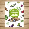 Drawn Food Market Sale Flyer