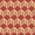 Drawn geometric seamless pattern in retro style