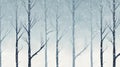 Drawn illustration of Snowy birches as banner Royalty Free Stock Photo