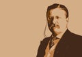 Portrait of US President Theodore Roosevelt. Royalty Free Stock Photo