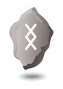 DRAWN RUNE INGWAZ ON A GRAY STONE