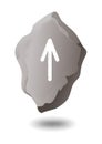 DRAWN RUNE TEIWAZ ON A GRAY STONE