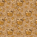 drawn seamless pattern for kitchen theme .Vector