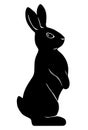 Drawn silhouette of a standing rabbit.