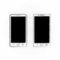 Drawn smartphones white background