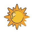 Drawn sun energy natural symbol design