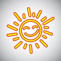 Drawn sun icons number 5 - vector Royalty Free Stock Photo