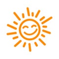 Drawn sun icons - vector Royalty Free Stock Photo