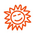 Drawn sun icons - vector Royalty Free Stock Photo