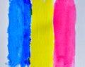 Drawn vertically with line watercolors, the flag of Chad. Royalty Free Stock Photo