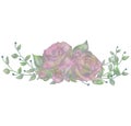 Drawn Watercolor Flower Rose Vector Illustration Royalty Free Stock Photo