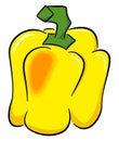 Drawn yellow cartoon bell pepper Royalty Free Stock Photo