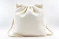 Drawstring bag mockup on white background. Royalty Free Stock Photo