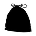 Drawstring bag silhouette simple design Royalty Free Stock Photo