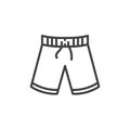 Drawstring shorts line icon