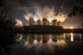 Drax Power Station Reflected In Water Royalty Free Stock Photo