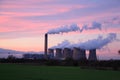 Drax Power Station at sunset Royalty Free Stock Photo