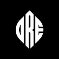 DRE circle letter logo design with circle and ellipse shape. DRE ellipse letters with typographic style. The three initials form a Royalty Free Stock Photo